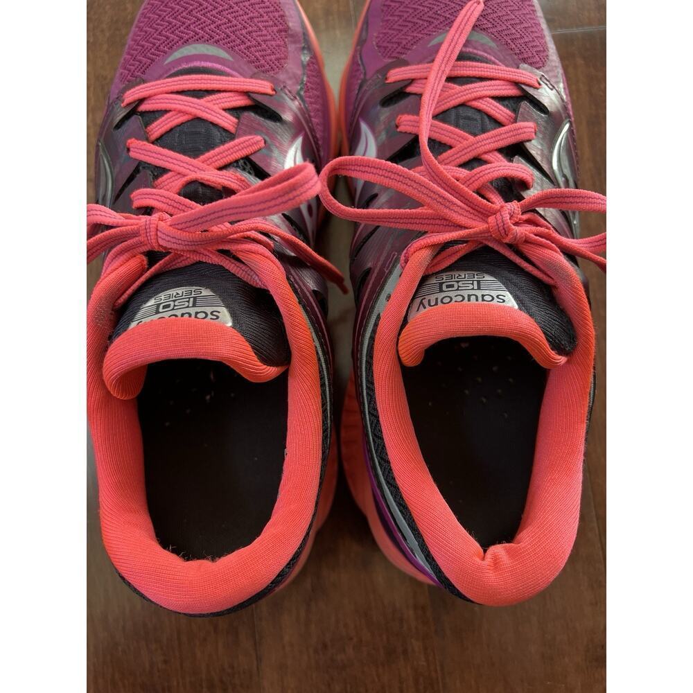 Saucony Zealot ISO Fit Sneakers Womens 10.5 Purple Pink Running Shoes - Picture 7 of 8
